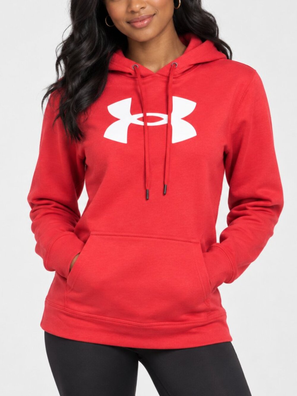 Under Armour Women Red Hustle Active Hoodie Sweater Youth Large